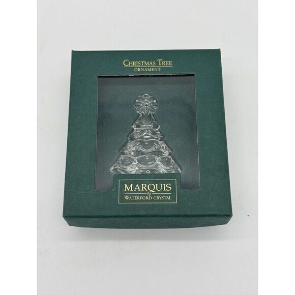 Waterford Crystal Marquis Christmas Tree Ornament Germany 3D Clear Tree - Picture 1 of 4